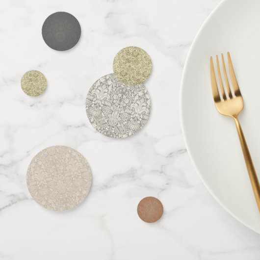 Bloemenpatroon Groene salie Antiek Damask Confetti (Groep)