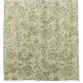 Bloemenpatroon Groene salie Antiek Damask Douchegordijn (Voorkant)