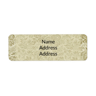 Bloemenpatroon Groene salie Antiek Damask Etiket