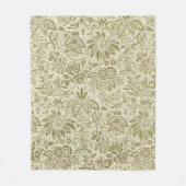 Bloemenpatroon Groene salie Antiek Damask Fleece Deken (Voorkant)