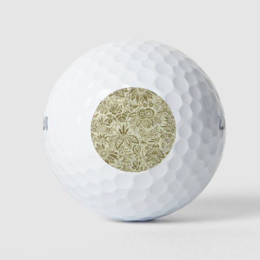 Bloemenpatroon Groene salie Antiek Damask Golfballen (Voorkant)