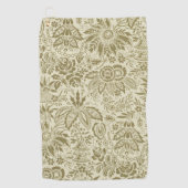 Bloemenpatroon Groene salie Antiek Damask Golfhanddoek (Voorkant)
