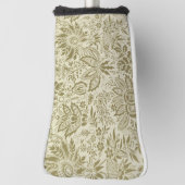 Bloemenpatroon Groene salie Antiek Damask Golfheadcover (Draai 90)