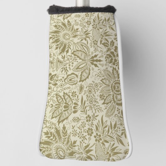 Bloemenpatroon Groene salie Antiek Damask Golfheadcover (Draai 90)