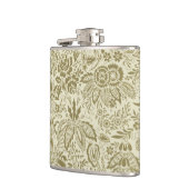 Bloemenpatroon Groene salie Antiek Damask Heupfles (Links)