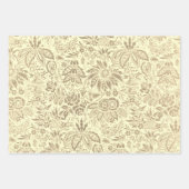 Bloemenpatroon Groene salie Antiek Damask Inpakpapier Vel (Voorkant 3)