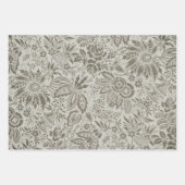Bloemenpatroon Groene salie Antiek Damask Inpakpapier Vel (Voorkant 2)