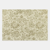 Bloemenpatroon Groene salie Antiek Damask Inpakpapier Vel (Voorkant)