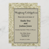 Bloemenpatroon Groene salie Antiek Damask Kaart (Voorkant / Achterkant)