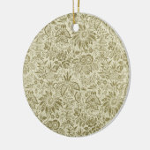 Bloemenpatroon Groene salie Antiek Damask Keramisch Ornament (Links)