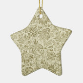 Bloemenpatroon Groene salie Antiek Damask Keramisch Ornament (Links)