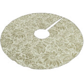 Bloemenpatroon Groene salie Antiek Damask Kerstboom Rok (Gekanteld)