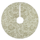 Bloemenpatroon Groene salie Antiek Damask Kerstboom Rok (Voorkant)