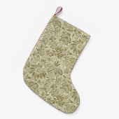 Bloemenpatroon Groene salie Antiek Damask Kleine Kerstsok (Voorkant (Hangend))