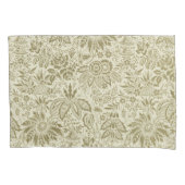 Bloemenpatroon Groene salie Antiek Damask Kussensloop (Voorkant-Links)