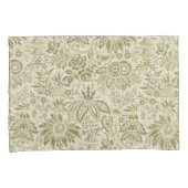 Bloemenpatroon Groene salie Antiek Damask Kussensloop (Voorkant-Rechts)