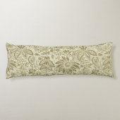 Bloemenpatroon Groene salie Antiek Damask Lichaamskussen (Achterkant)