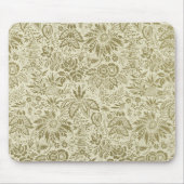 Bloemenpatroon Groene salie Antiek Damask Muismat (Voorkant)