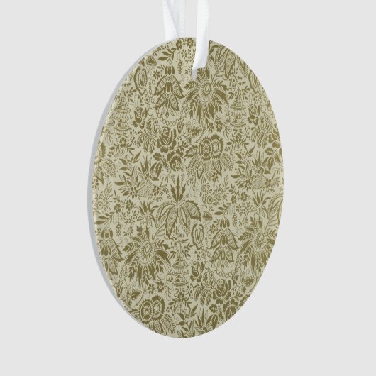 Bloemenpatroon Groene salie Antiek Damask Ornament (voorkant)