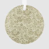 Bloemenpatroon Groene salie Antiek Damask Ornament (achterkant)