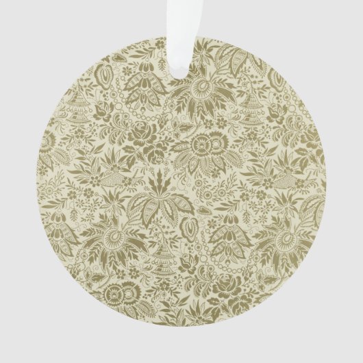 Bloemenpatroon Groene salie Antiek Damask Ornament (voorkant)