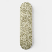 Bloemenpatroon Groene salie Antiek Damask Persoonlijk Skateboard (Voorkant)