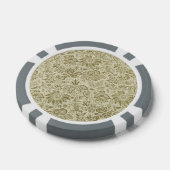 Bloemenpatroon Groene salie Antiek Damask Poker Chips (Enkel)