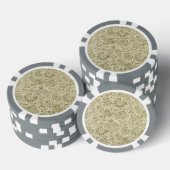 Bloemenpatroon Groene salie Antiek Damask Poker Chips (Opstapeling)