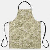 Bloemenpatroon Groene salie Antiek Damask Schort (Voorkant)