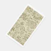 Bloemenpatroon Groene salie Antiek Damask Servet (Hoek)