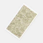 Bloemenpatroon Groene salie Antiek Damask Servet (Hoek)