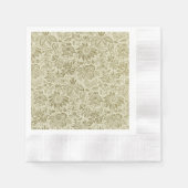 Bloemenpatroon Groene salie Antiek Damask Servet (Voorkant)