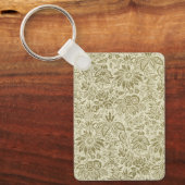 Bloemenpatroon Groene salie Antiek Damask Sleutelhanger (Voorkant)