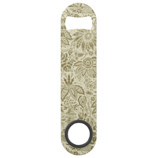 Bloemenpatroon Groene salie Antiek Damask Speed Flessenopener (Voorkant)