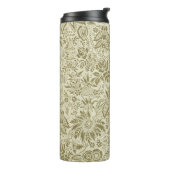 Bloemenpatroon Groene salie Antiek Damask Thermosbeker (Gedraaid links)