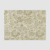 Bloemenpatroon Groene salie Antiek Damask Tissuepapier (Voorkant)