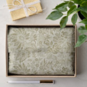 Bloemenpatroon Groene salie Antiek Damask Tissuepapier (Geschenk)