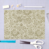 Bloemenpatroon Groene salie Antiek Damask Tissuepapier (Craft)