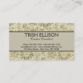 Bloemenpatroon Groene salie Antiek Damask Visitekaartje (Achterkant)
