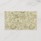 Bloemenpatroon Groene salie Antiek Damask Visitekaartje (Achterkant)