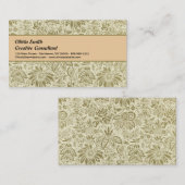 Bloemenpatroon Groene salie Antiek Damask Visitekaartje (Voorkant / Achterkant)