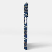 Bloemenpatroon in Middelblauw iPhone Hoesje (Rechterkant)