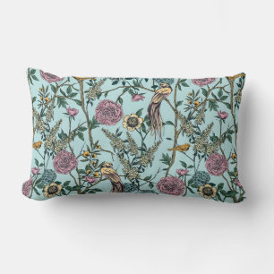 Bloemenpatroon in vintage stijl in blauw kussen