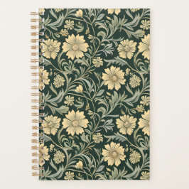 Bloemenpatroon in vintage stijl in blauw voor plan planner