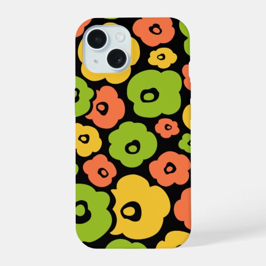 Bloemenpatroon iPhone 15 Case (Achterkant)