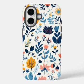 Bloemenpatroon iPhone achtergrond achtergrond acht iPhone 16 Hoesje