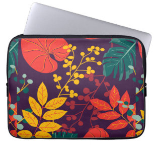 bloemenpatroon kleurrijk glanzend laptop sleeve