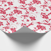 Bloemenpatroon | Kostbaar Rood & Wit | Aangepast Cadeaupapier (Hoek)
