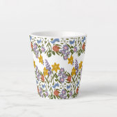 Bloemenpatroon Latte Mok (Voorkant)