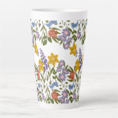 Bloemenpatroon Latte Mok (Voorkant)